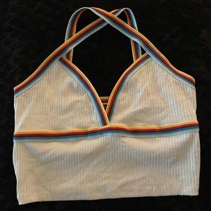Forever 21 rainbow ‘pride’ crop tank top, size Large